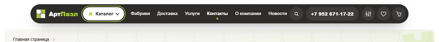 Шапка-капсула сайта artpazzl.ru